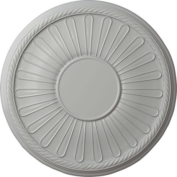 Ekena Millwork Leandros Ceiling Medallion (Fits Canopies up to 6 3/8"), Hand-Painted Frost, 19 7/8"OD x 1 1/4"P CM22LNFRF - main